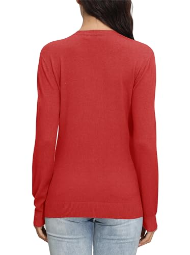 Image of EXCHIC Women's Long Sleeve V-Neck Casual Sweaters Fall Classic Soft Knit Top 2026 Fit Basic Pullover Tops