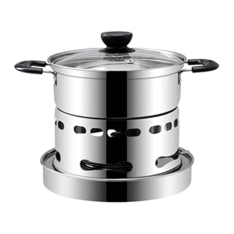 Camping-kocher Brennpaste Kocher, Campingkocher Mit Topf Spirituskocher, Tragbarer Teelichtofen Kochen Ohne Strom, Edelstahl Spirituskocher FüR InnenräUme Mit Topf Für Indoor Und Camping ( Size Cover