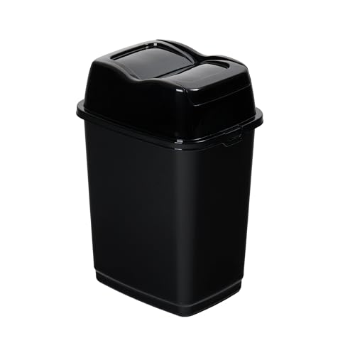 Caneca de Basura Pequeña Negra 5 L con Tapa Giratoria