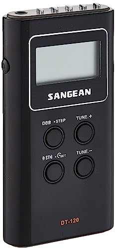 Sangean DT 120, Radio Portátil LCD, Negro