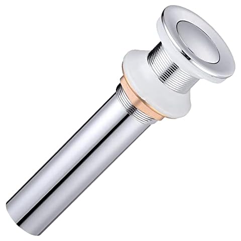 Aquaterior 1 3/8" Bathroom Faucet Vessel Vanity Sink Pop Up Drain Stopper Without Overflow Polished Chrome Cover