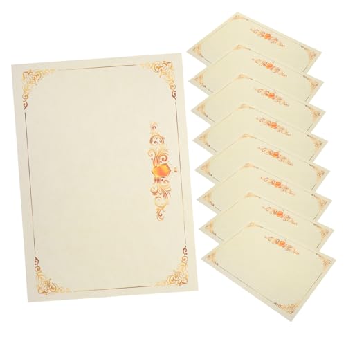 WEKADRIN 100 Hojas Papel para Certificados con Borde Floral Elegante Papel Interior para Diplomas y Reconocimientos Escolar y Oficina