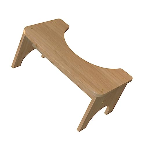 Tabouret de toilette ergonomique avec soutien des pieds stable en bois pour la salle de bain