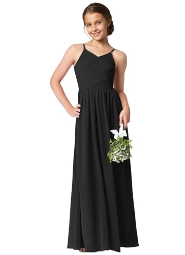 Junior Bridesmaid Dresses for Wedding Sleeveless Chiffon Flower Girl Dress A Line Formal Evening Party Gown