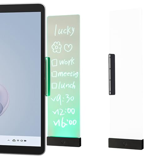 LEDメモボード 付箋ホルダー付き 透明アクリル製 コンピューターモニターオーガナイザー オフィス用品 在宅勤務の必需品 多機能ワークスペースアクセサリー