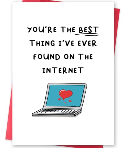 Ziwenhu Funny Internet Dating Card for New Boyfriend, Cute Anniversary Card for...