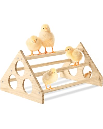 vensovo Chicken Perch Roosting- Woodern Chick Roosts and Perches Stand Training Perch for Baby Chicks, Hens, Chicken Coop, Brooder, 15.5" x 10.6" x 7"