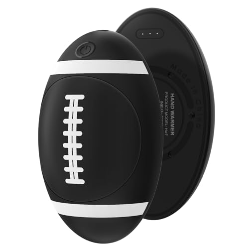 Hand Warmers Rechargeable 2 Pack, Rugby Design Portable Reusable 360 Omnidirectional Heating 5000mAh Electric Hand Warmer Magnetic Up to 135 °F CE FCC Certified Pocket Sized Ideal Gift