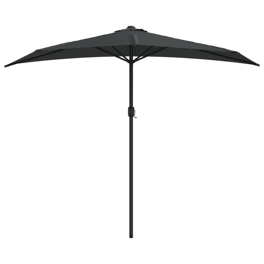 Ombrellone semicircolare da balcone con manovella, ombrellone per terrazza in alluminio e acciaio, 300 x 155 x 223 cm, protezione solare per giardino e tavolo, rosso bordeaux