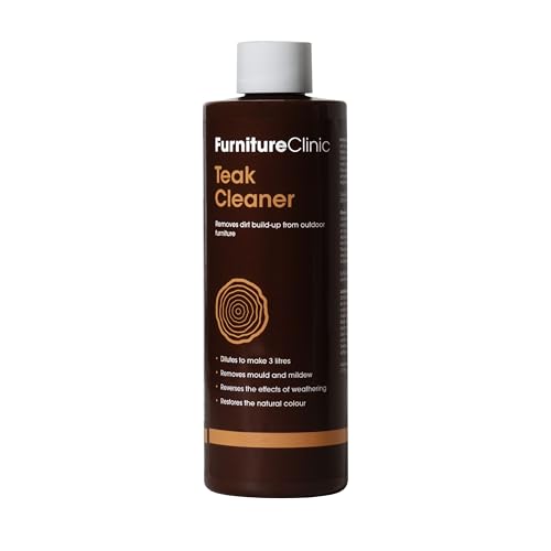 Furniture Clinic Detergente per Teak - Detergente per legno concentrato produce 3 litri - Rimuove lo sporco dai mobili da giardino all'aperto -Ripristina il colore - 500ml