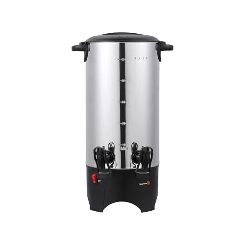 Catálogo de Cafetera 40 Tazas Top 5. 46 Nuur - Cafetera Industrial Percoladora Urna para Cafe 50 Tazas 7.4L con 2 Dispensadores, Acero Inoxidable 304, Filtro Extraible y Lavable, 1000W, Cafe Listo en 15 Min para Eventos...