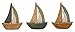 Produktbild khevga Deko-Boot 3er Set aus Holz 10 x 12 cm