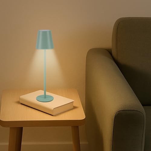 BEPER P207ILI203 Lampe de table rechargeable, éclairage LED sans fil, intensité réglable, port USB inclus – portable pour bureau, table de chevet ou usage extérieur