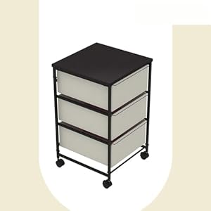 Small Cabinet with Drawers Rolling 3 Drawer Mobile File Cabinet for Home Office Storage and Organization, Fabric Vertical Under Desk Storage for A4/Letter Files(