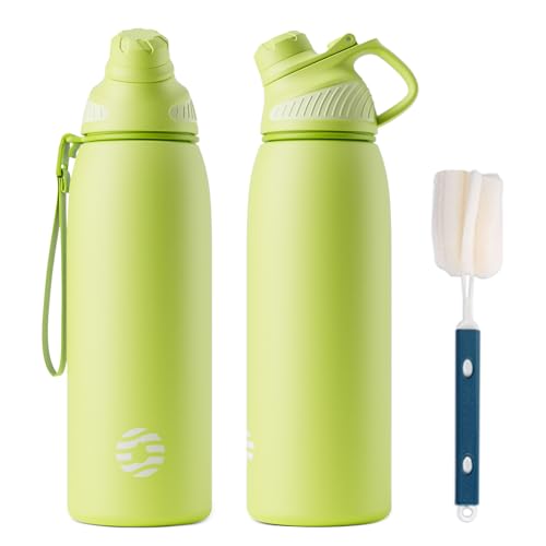 Fjbottle Botella Agua Acero Inoxidable con Tapa Magnética 1L, 800ml, 600ml, 400ml sin BPA Botella Termica para Niños, 1500ML Deportiva Termo