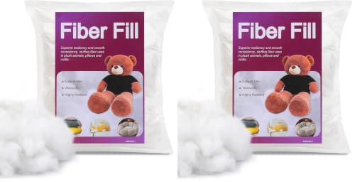 Image of BUTUZE 60g /2.1oz Polyfill Stuffing Fiber Fill, Premium Fiberfill for Craft, High Resilience Crochet Stuffing, Small Amount Stuffing for Stuffed Animals, Cotton Batting - Small Package (Pack of 2)