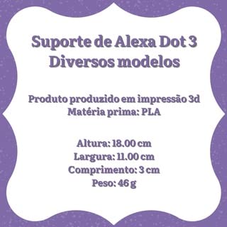 Suporte Alexa Echo Dot 3 