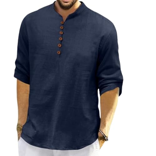 Image of ROYALSCOUT Men's Cotton Polyester Blend Solid Regular Fit Full Sleeve Short Kurta | Ethnic, Lightweight Summer Kurta for Daily & Occasion Use