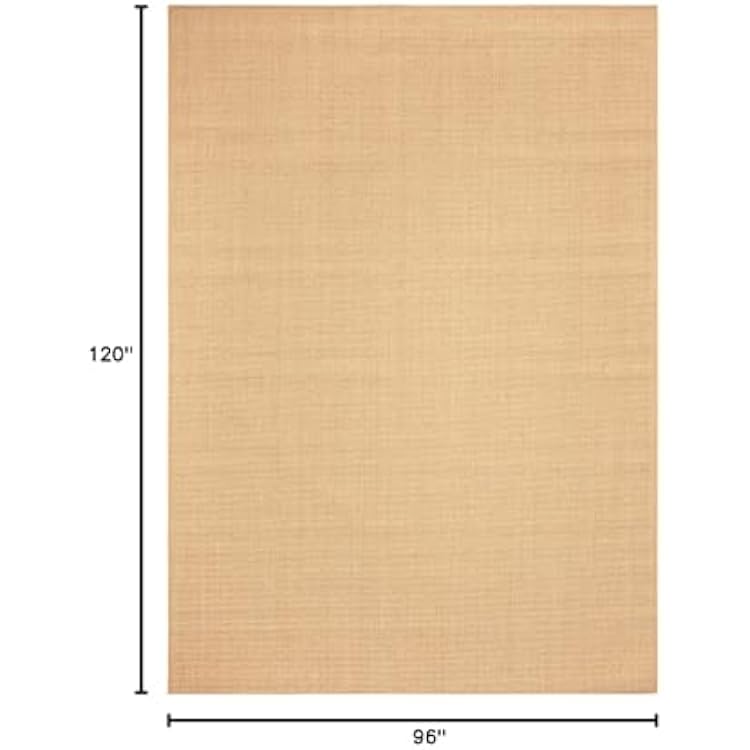 Martha Stewart x SAFAVIEH Area Rug Collection - 8' x 10', Natural Brown, Sisal & Jute, Farmhouse Style, Ideal for Living Room, Bedroom, Office, Dining Space (MSR9501A)