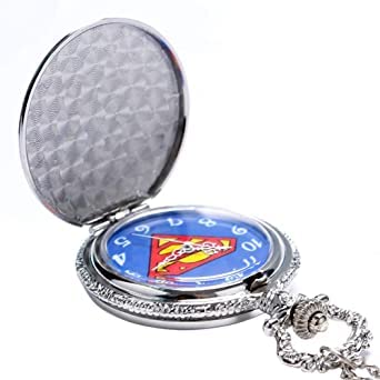 ZJJZ Heren zakhorloge, retro superman zakhorloge mannen jongen - Afbeelding 6