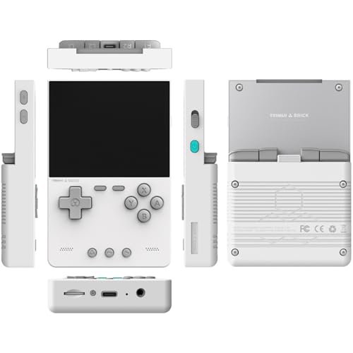 TRIMUI Brick Consola Retro Portatil, Pantalla IPS de 3.2 Pulgadas, Consola de Videojuegos Portátil con Sistema Linux de Código Abierto, Tarjeta TF de 64GB, 20000+ Juegos Clásicos(White,128)