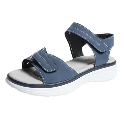 Genérico Sandalias casuales para mujer, deportivas, con una sola tira en el dedo del pie, planas, cómodas, para la playa. Sandalia Plateada