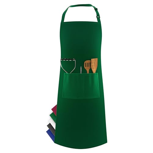 LEFUNDA Kochschürze Wasserdicht Schürze mit 3 Taschen Verstellbare Grillschürze mit langen Bändern Küchenschürze für Männer Damen Küche BBQ Restaurant Café Backen