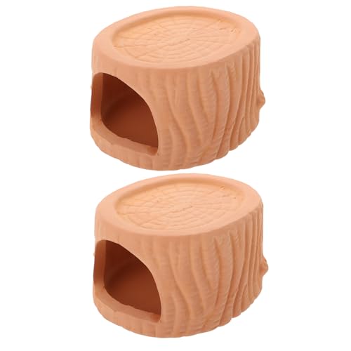 BESPORTBLE 2個水槽装飾用セラミック人工石洞窟シェルター 小型水族館隠れ家 メダカ エビ用 装飾 オブジェクト魚隠れ家 園風水槽景観