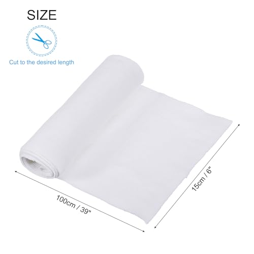 Image of MECCANIXITY 39 inch Elastic Cuffs Ribbed Trims Cotton Fabric Knit Rib Stretch Tape Cuff Sleeve Waistband for Sewing, 6 inch Wide White