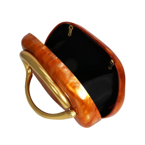 Image of Women Evening Clutch Purse Metal Handle Acrylic Purse Unique Shoulder Bag Causal Handbags for Bride Party Wedding