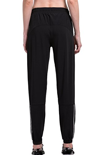 Calça feminina Red Plume esportiva para yoga, dança, ginástica, pilates, harém solto, Black Reflecti