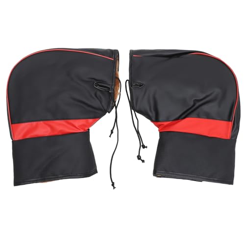 Manchons de guidon moto en cuir PU contre les mains glacées en hiver