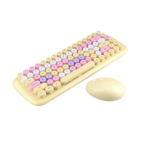 Generic Keyboard and Mouse Set ~j g {^ 2.4G CX L[{[h }EXZbg h ^Ŏ^тȒP m[gubN ItBX fXNgbvp lԍHwɊÂ,Yellow