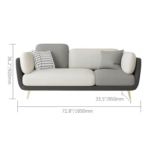 Image of Modern & Luxury Cushioned Couch Relax sectional Sofa in Fabric & Velvet and Heavy Duty Sofa Ideal for bedrooms, Living Rooms, Guest Rooms, Homes, and Office-(3 Seater Pink & Beigee).