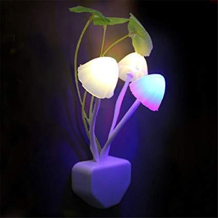 Mushroom Shape Magic Night Light Lamp Smart Sensor Auto On Off LED Night Lamp Energy Efficient Light for Bedroom Kids Room Baby Nursery and Home Décor, [ Pack of 2 ]