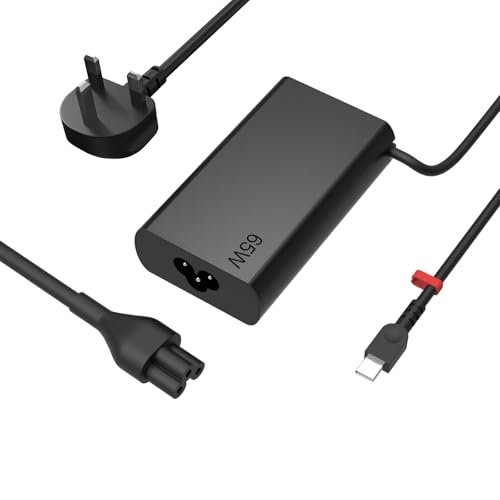 Byprlvps New Slim 65W USB C Laptop Charger Compatible with Lenovo ThinkPad/Yoga/Chromebook X1 T14 T15 T16 T480 T480s T490 T490s T570 T580 T590 E480 E580 L480 X280 C740 C940 C930 Type-C UK AC Adapter