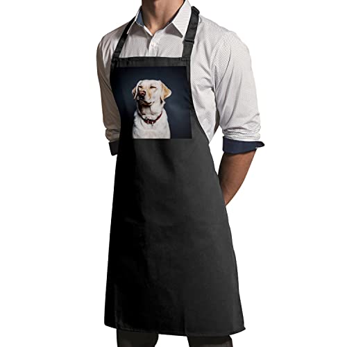 Tablier cuisine noir labrador sable pour chef et passionné de chiens - 3