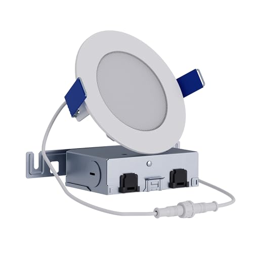 HALO HLB 4 inch LED Recessed Ceiling Light Canless Dimmable with Selectable Lumens and Selectable Color 27/30/35/40/5000K Wet Location Airtight Ultra Slim Indoor Outdoor HLB4LSFS5