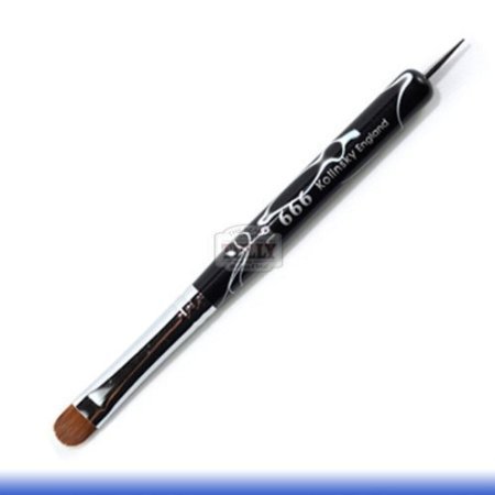 666 Black Acrylic Marble Kolinksy French Nail Brush # 16 by Thinkpichaidai