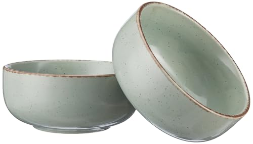 Image of The Earth Store Glossy Mint Marble 580ml Each Ceramic Bowls Set of 2 for Serving Snacks, Pasta, Noodle, Maggi, Cereal Microwave Safe Serving Bowl Set | Perfect for Gifting, Daily Use