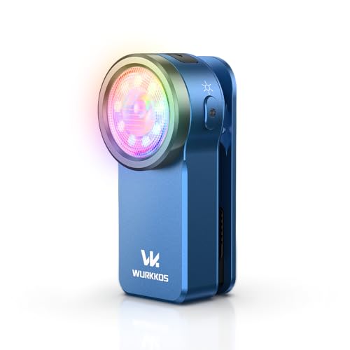 Wurkkos HD03 クリップライト LED軽量小型懐中電灯,680ルーメン,3つの光源,スポット/フラッドライトとRGBカラーライト, Type-C充電式,IPX6防水,射程180メートル,クリップオン 磁気犬 散歩防災 停電対策 作業用 ハンディライト緊急用 キャンプ-青の商品画像（Amazon）