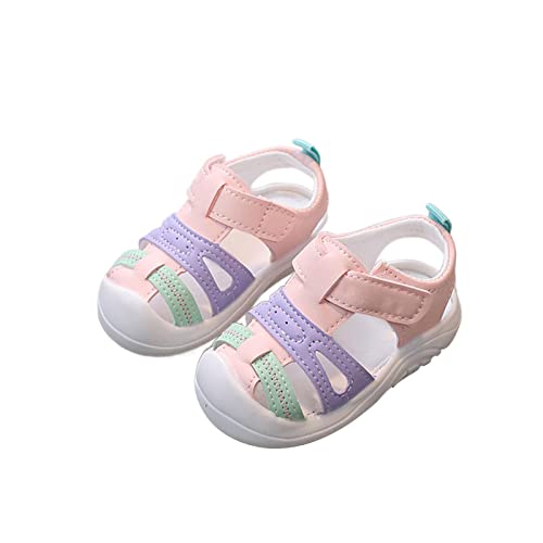 Infant Toddler Baby Girl Boy Sandals Premium Soft Anti-Slip Rubber Sole Shoes First Walkers Prewalkers (Pink, 6 Infant)