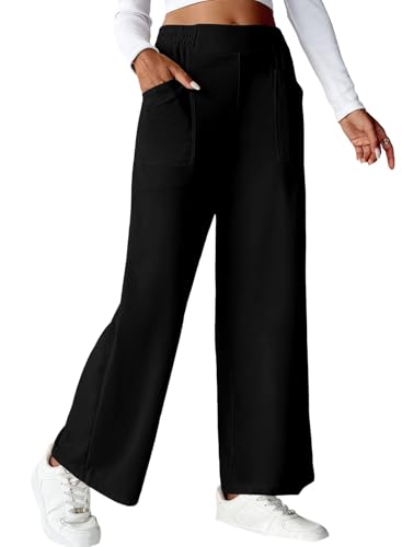 EVALESS Womens Baggy Wide Leg Pants Casual Elastic Waisted Palazzo Harem Pant with Pockets4