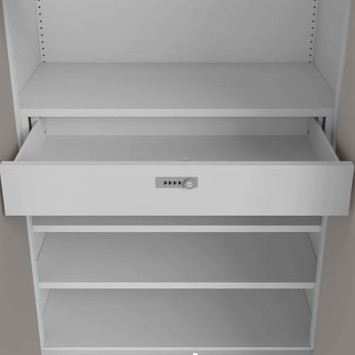 Image of Interio by Godrej Auraline Men Basic 2-Door Steel Almirah (Rocky Grey), 1-Year Warranty, 1 Drawer