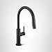 Delta Nicoli Matte Black Kitchen Faucet with Pull Down Sprayer, Bridge 3 Hole Modern Kitchen Sink Faucet, Two-Handle, Matte Black 19867LF-BL