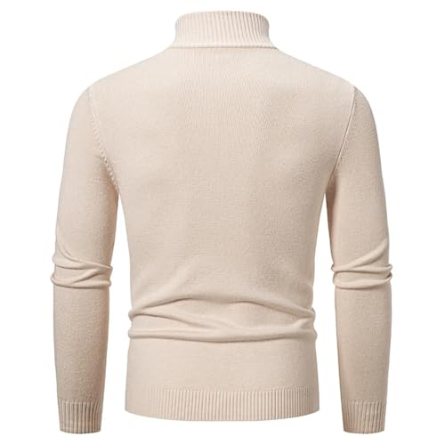 Winter Men's Zipper Collar Large Size Knitted Sweater Casual Solid Color Pullover Warm Top3