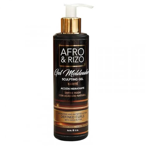Afro - Gel Moldeador | Definición y Control de Rizos | Hidratación Duradera | Sin Residuos, F, 473 ml (Paquete de 1)
