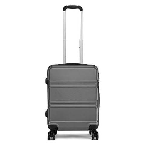 KONO Hartschalenkoffer Trolley Handgepäck 55x40x22cm Zwillingsrollen Reisekoffer mit TSA Schloss Cover