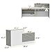 FAMAPY Reception Desk with Shelves, Modern Reception Table with Storage, Front Counter Checkout Table Retail Counter for Lobby Shop, White and Grey, 23.6”D x 86.6”W x 43.3”H