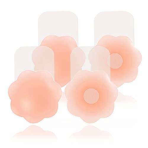 Image of Sticky Bra for Breast Lift Pasties Nipple Covers Invisible Silicone Adhesive Bra Petals Stick on Bra